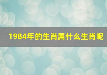 1984年的生肖属什么生肖呢