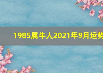 1985属牛人2021年9月运势