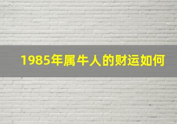 1985年属牛人的财运如何