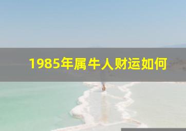 1985年属牛人财运如何