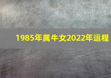 1985年属牛女2022年运程