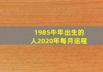 1985牛年出生的人2020年每月运程