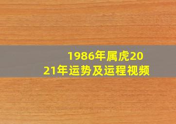 1986年属虎2021年运势及运程视频