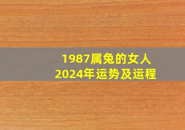 1987属兔的女人2024年运势及运程