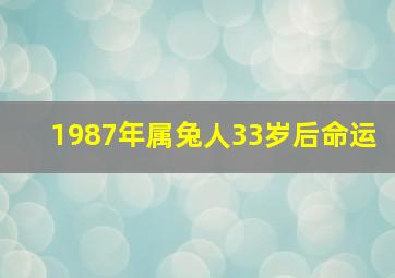 1987年属兔人33岁后命运