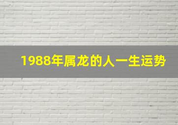 1988年属龙的人一生运势