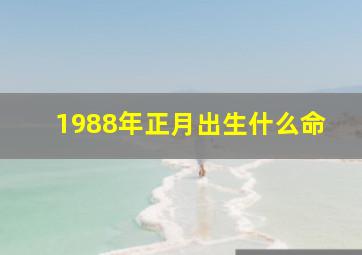 1988年正月出生什么命