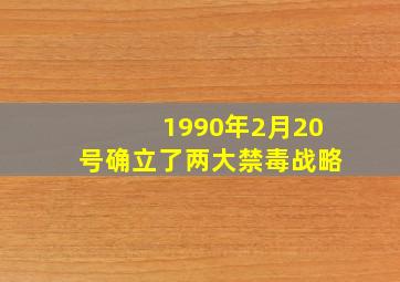 1990年2月20号确立了两大禁毒战略