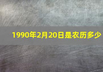 1990年2月20日是农历多少