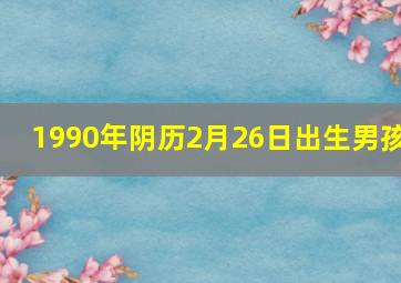 1990年阴历2月26日出生男孩