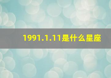 1991.1.11是什么星座