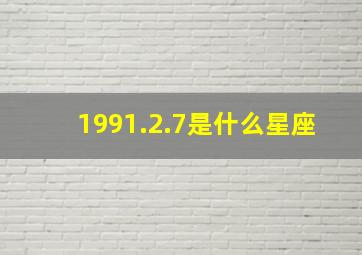 1991.2.7是什么星座