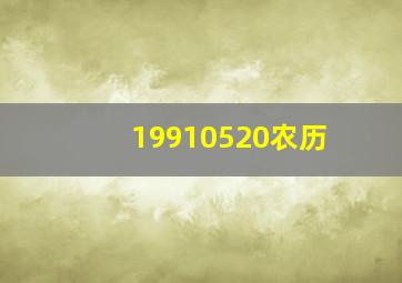 19910520农历