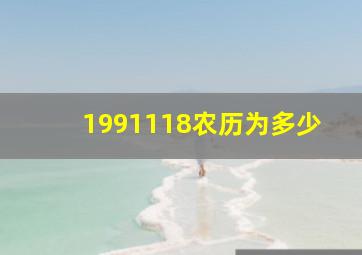 1991118农历为多少