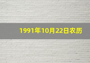 1991年10月22日农历