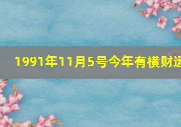 1991年11月5号今年有横财运