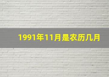 1991年11月是农历几月