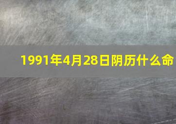 1991年4月28日阴历什么命