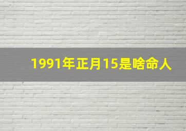 1991年正月15是啥命人