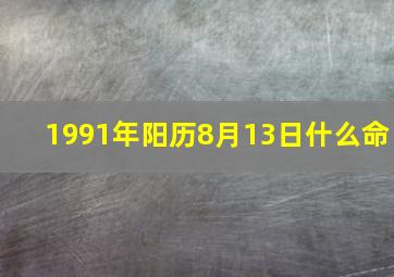 1991年阳历8月13日什么命