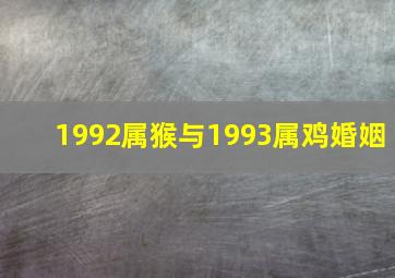 1992属猴与1993属鸡婚姻