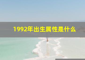 1992年出生属性是什么