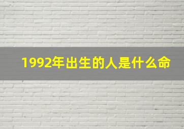 1992年出生的人是什么命