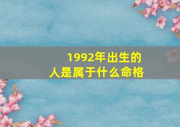 1992年出生的人是属于什么命格