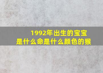 1992年出生的宝宝是什么命是什么颜色的猴