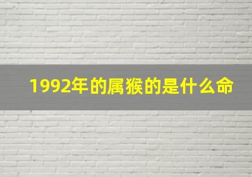 1992年的属猴的是什么命