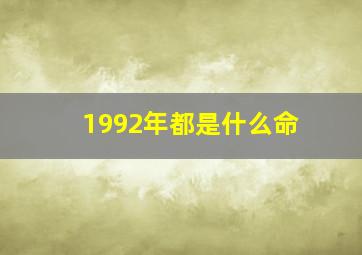 1992年都是什么命