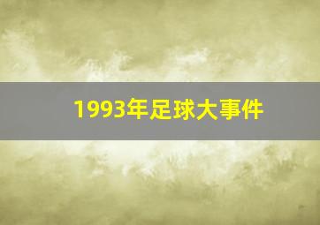 1993年足球大事件