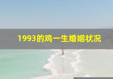 1993的鸡一生婚姻状况