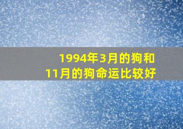 1994年3月的狗和11月的狗命运比较好