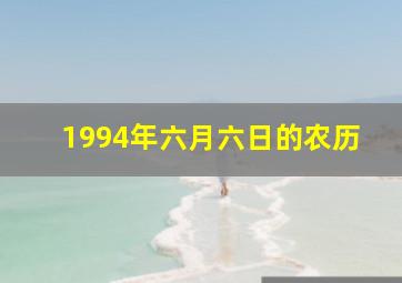 1994年六月六日的农历