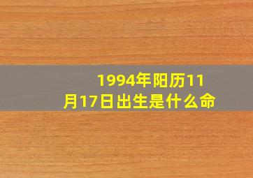 1994年阳历11月17日出生是什么命