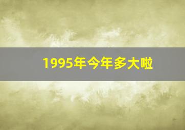 1995年今年多大啦