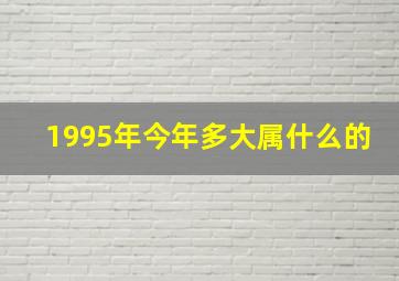 1995年今年多大属什么的