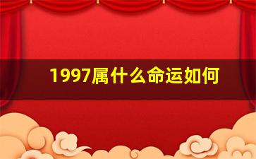 1997属什么命运如何