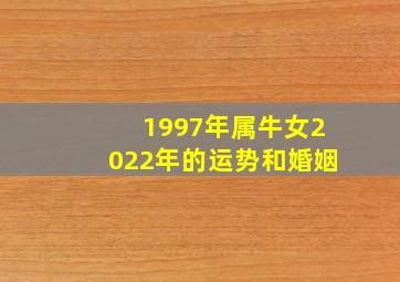 1997年属牛女2022年的运势和婚姻