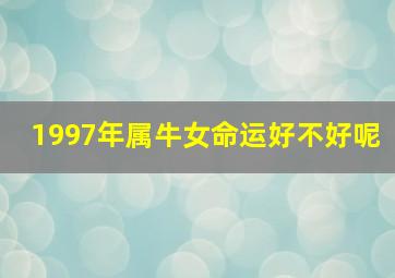 1997年属牛女命运好不好呢