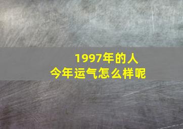 1997年的人今年运气怎么样呢