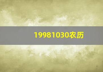 19981030农历