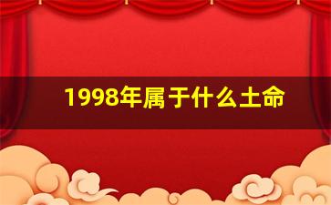 1998年属于什么土命