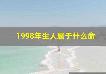 1998年生人属于什么命