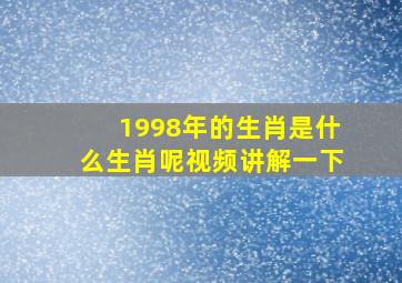 1998年的生肖是什么生肖呢视频讲解一下