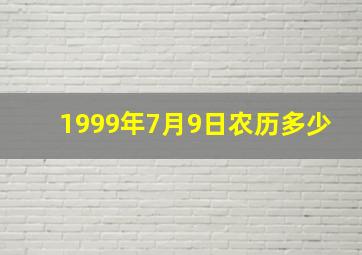 1999年7月9日农历多少