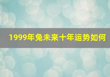 1999年兔未来十年运势如何