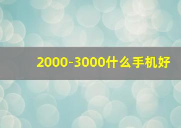 2000-3000什么手机好