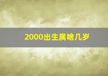 2000出生属啥几岁